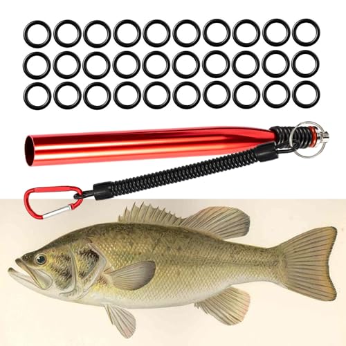 Wacky Rig Tool with 30 O-Rings for Bass Fishing - Green