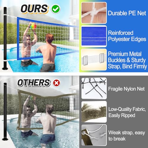 15ft UV Resistant Pool Volleyball Net - Blue
