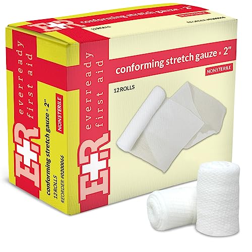 2 Inch Conforming Gauze Roll Bandage - Box of 12 Non-Sterile