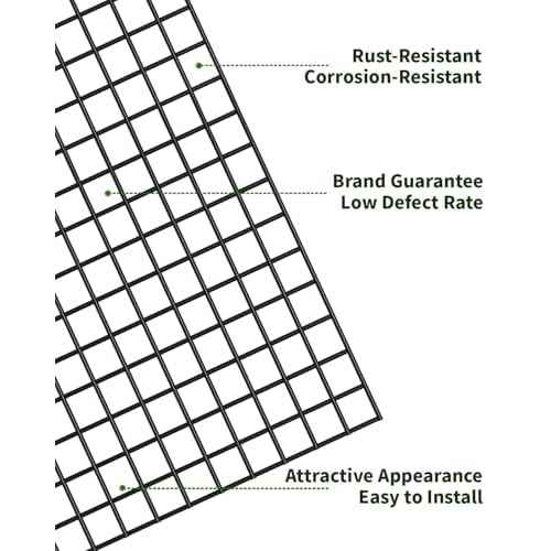 Hardware Cloth 1/2 inch, Chicken Wire Mesh Roll, 24'' x 50' 19 Gauge - Black Vinyl Coated Wire Fence Roll, Welded Wire Fencing, Mesh & Wire Cloth, Garden Fence
