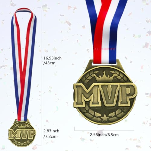 Gold MVP Medal Set - 3 Inch Awards with Neck Straps