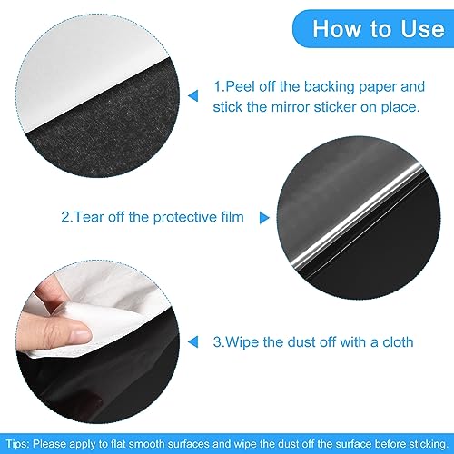 uxcell Acrylic Mirror Wall Stickers, 100Pcs Self Adhesive Removable Triangle Wall Decals for Home Living Room Bedroom Office DIY Decor (20mm, Black)