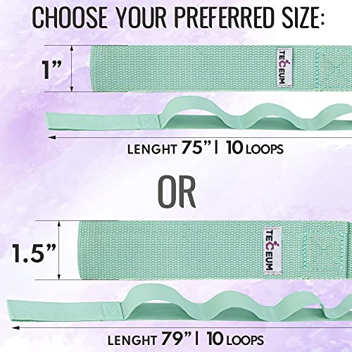 Stretching Strap with 10 Loops - Light Green Polypropylene 1.5" W
