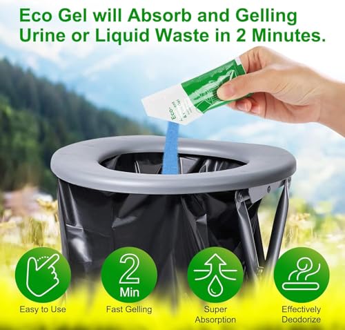 Poo Gel for Portable Toilet - Lemon Scent, 25 Packs