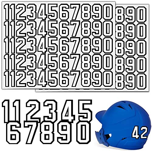 110 PCS Waterproof Helmet Number Stickers for Sports - 1.5 Inch