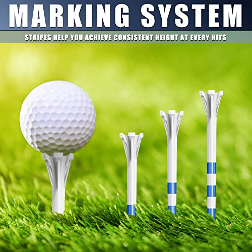 CHAMPKEY White 3-1/4 Inch Golf Tees 100 Pack - Longer Distance & Stability