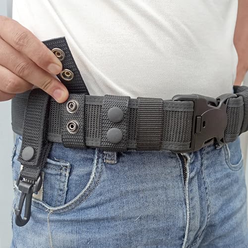 Heavy Duty Nylon Double-Snap Belt Keepers for 2"-2.25" Belts - Black, 4 Pcs
