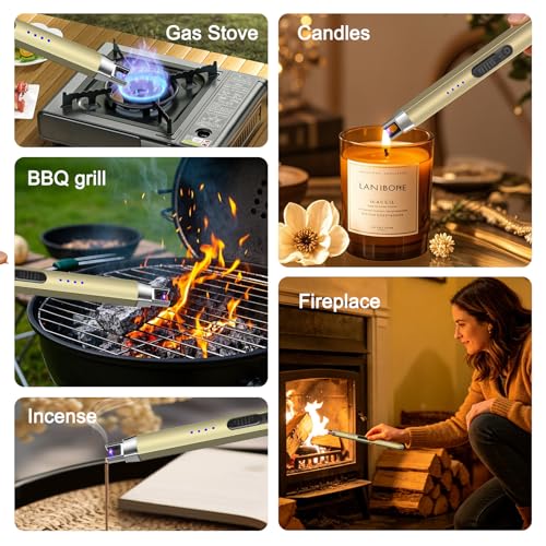 Flameless Plasma Arc Lighter - USB-C Rechargeable, Gold