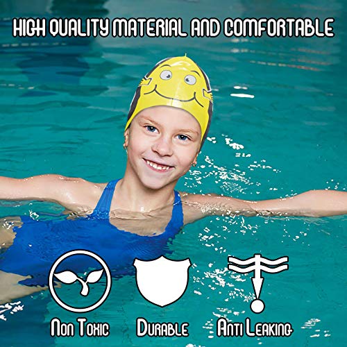 Critter Swim Cap for Kids - Yellow Fish Design