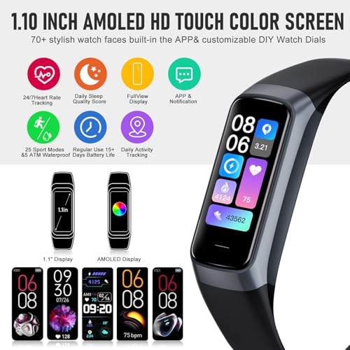 Waterproof Fitness Tracker with Heart Rate & Sleep Monitor