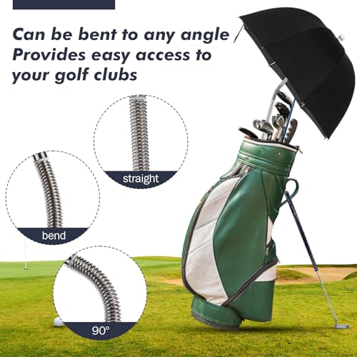 Jexine Black 2 Pack Golf Bag Umbrellas Waterproof Rain Covers UV Windproof 22.44"x54.3"
