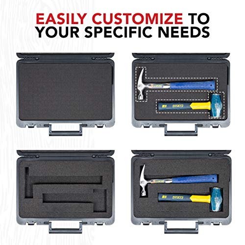 True Position Tools - Universal Hard Carrying Case with Premium Kaizen Pick and Pluck Foam - Protects Electronics, Tools, Cameras and Testing Equipment, 17 x 12 x 3 In.