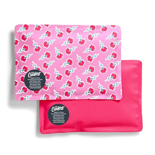 Fit & Fresh Sweet Pink Print Soft Ice Packs for Lunch Bags & Coolers - 2 Pack