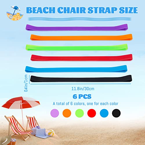 6 Pack Beach Towel Bands - Windproof Silicone Clips in 6 Colors