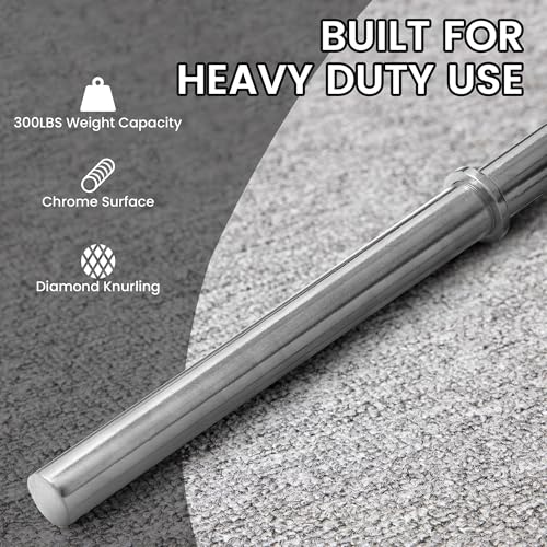 Fitvids 1 Inch Standard Barbell Bar, 6 Feet Bar for Home Gym Strength Training, weight lifting, Bench Press, 450 LB Capacity, Chrome