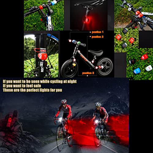 LED Bicycle Light Set - Front & Rear Waterproof Bike Lights, 4 Pack