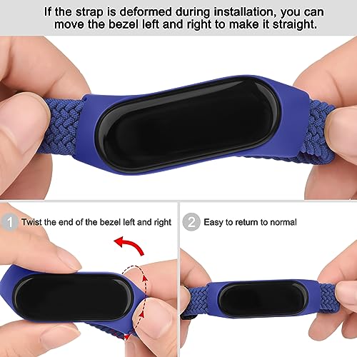 Braided Nylon Replacement Strap for Amazfit Band 5 - Blue
