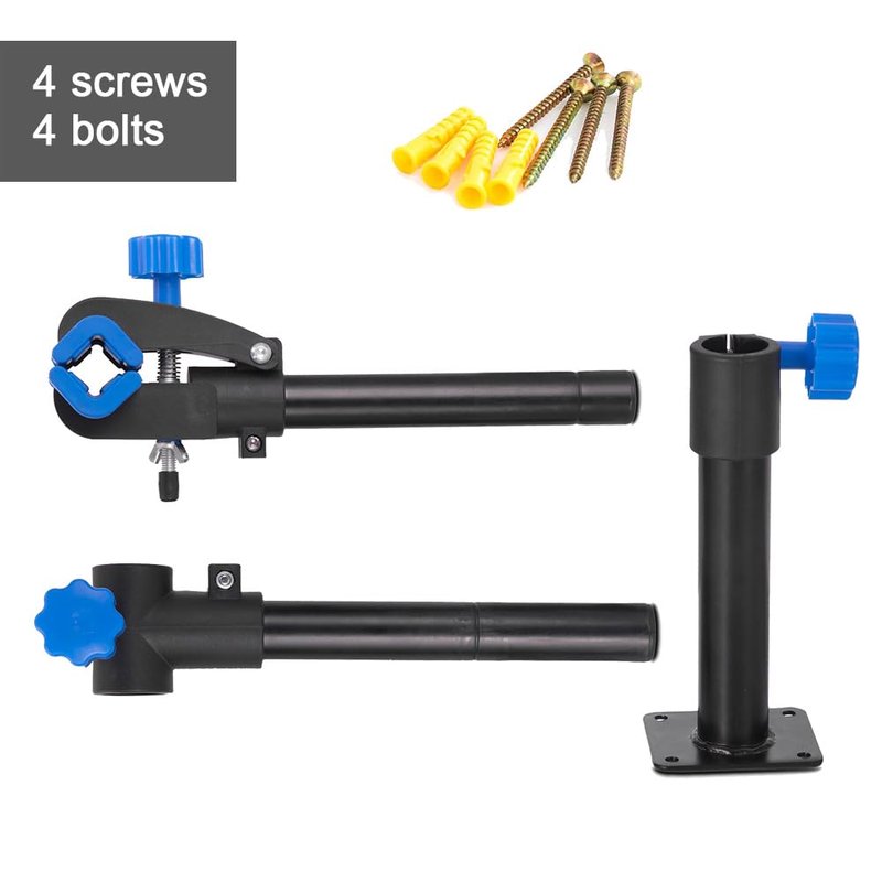 teraysun Bike Repair Stand (Max 66lbs)- Wall Bench Mount Workbench Rack Height-Adjustable 48~69cm, 360° Rotatable Clamp Fits 16''-29'' Bikes（BLACK）