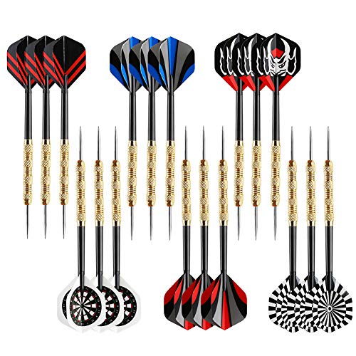 Professional Steel Tip Darts Set - 14g Metal Darts for All Skill Levels