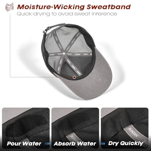 Grey Linen Mesh Baseball Cap Unisex Breathable Sports Hat for Men Women