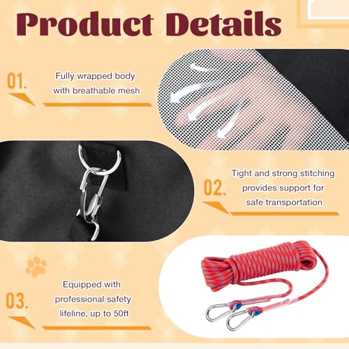 Fire Evacuation Device Set Dog Pet up to 55 Pounds Fire Emergency Evacuation Bag 50 ft Rope Escape Bag Safe Equipment Compact Survival Kit Rescue for Animal Home Work(19 x 18 x 10 Inches)