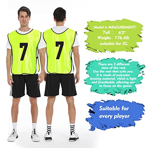 12 Pcs Youth Sports Pinnies - Numbered Practice Jerseys