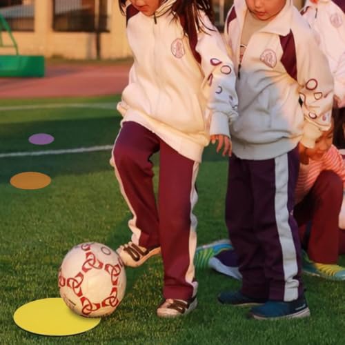 9-Inch Non-Slip Poly Spot Markers - 6 Pcs for Gym & Dance Training