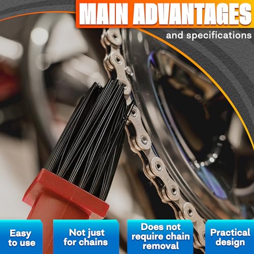 Motorcycle Chain Cleaning Brush Set - 2 Pcs O-Ring Safe