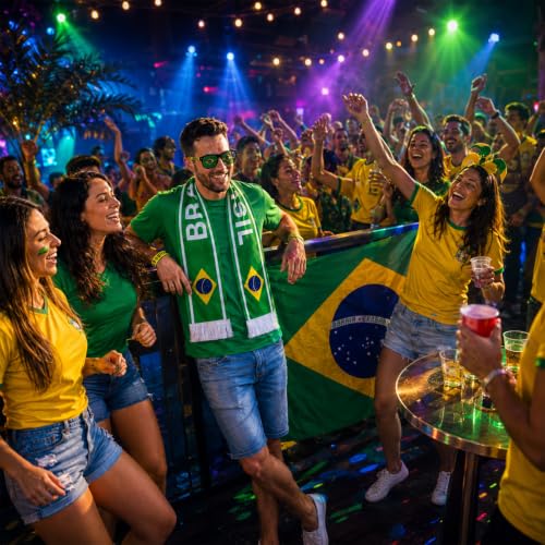 Brazil Fan Party Supplies Set - 12 Pcs for Sports Events
