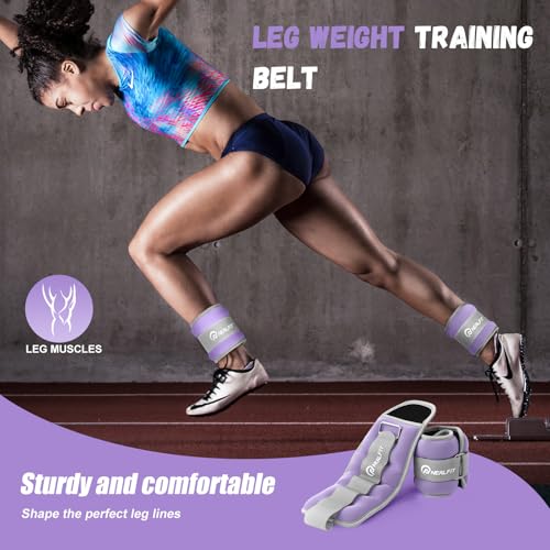 Adjustable Ankle Weights 3 lbs Pair - Purple for Fitness