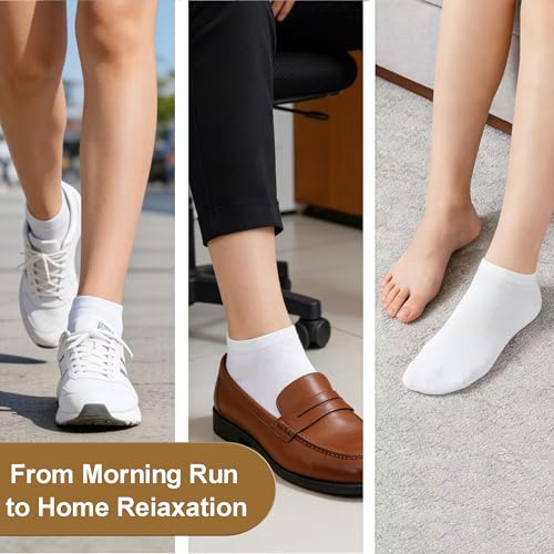 Women's Cotton Low-Cut Ankle Socks 7 Pairs White Size 6-9 RICOTNSOCS