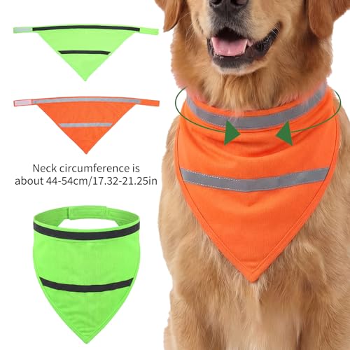 High Visibility Reflective Dog Vest - 2 Pack, Fits Neck 16-20.5 Inches
