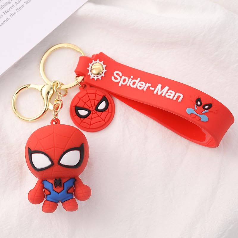 4pcs Kawaii Spider Keychains for Backpack & Car Decor - Cute Cartoon Accessories