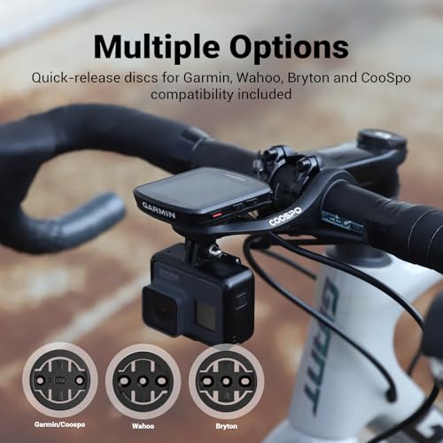 Bike Computer Mount Curved - Out Front Cycling Mount for Garmin, Wahoo, Bryton
