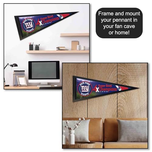 New York Giants 4-Time Champions Pennant Banner Flag - 12x30