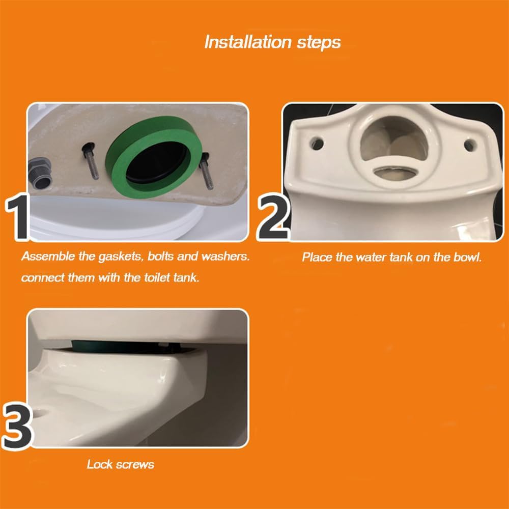 YSD 3 Inch Toilet Tank to Bowl Coupling Kit Compatible for American Standard Champion 4 Toilet Parts AS738756-0070A, Toilet Tank Replacement Kit Includes Gasket & Bolt Kit
