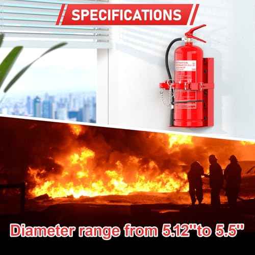 Fire Extinguisher Mount, Heavy Duty Fire Extinguisher Bracket Fits 10lb Dry/5lb Co2 Extinguisher for School Home Garage Laboratory and Vehicle Perfect for Wall Mount,1pcs