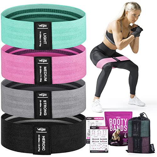 Resistance Bands Set for Booty Workouts - 4 Fabric Exercise Bands