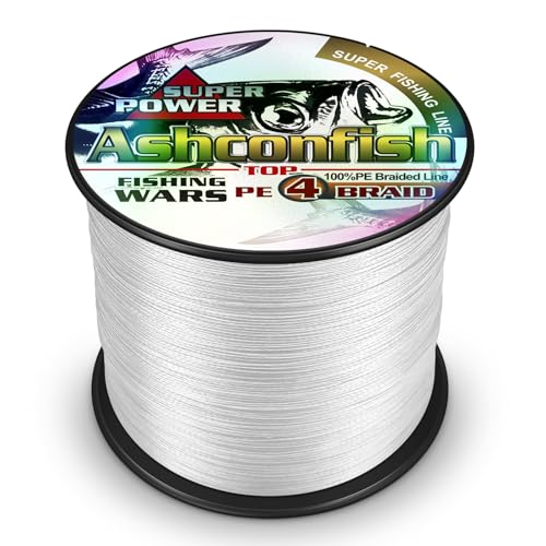 Braided Fishing Line - 4 Strands Super Strong PE - 6lb 109 Yards - White
