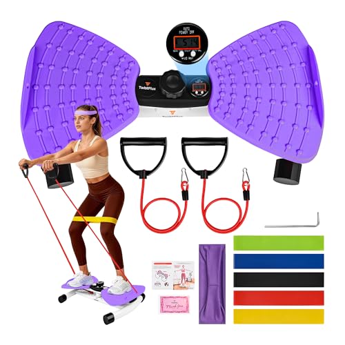 Adjustable Waist Twister Machine with Digital Counter - Purple