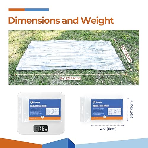 Emergency Mylar Thermal Blankets - 4 Pack, 84" x 52" Survival Gear