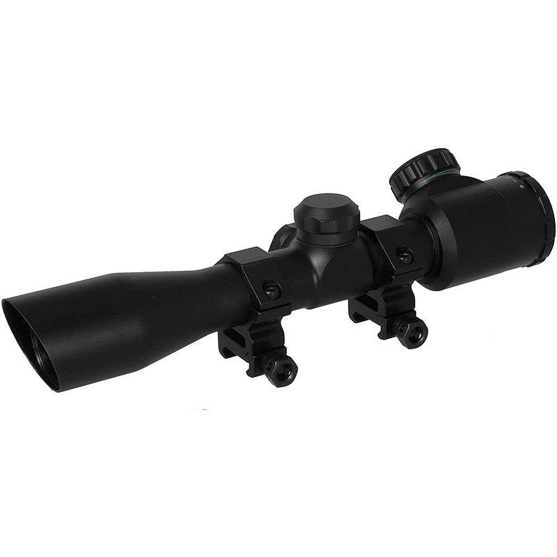TRUGLO 4x32mm Compact Crossbow Scope with Scope Rings Included| BDC/Rangefinder, Black