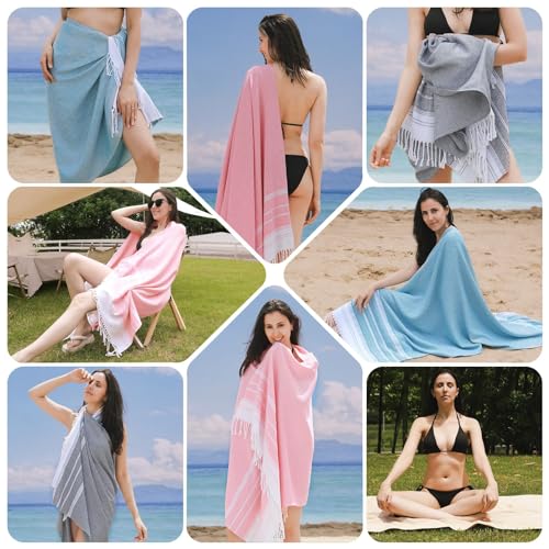 Genovega Oversized Turkish Beach Towels 74"x38" Thin Quick Dry Sand