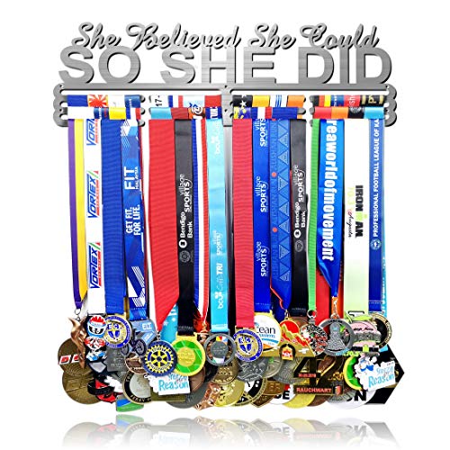 Race Medal Holder Wall Hanger - Silver Running Medal Display