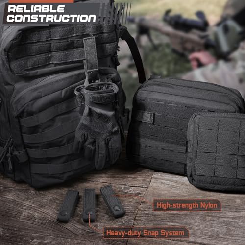 Molle Straps 4" for Tactical Pouch - 4Pcs, Black