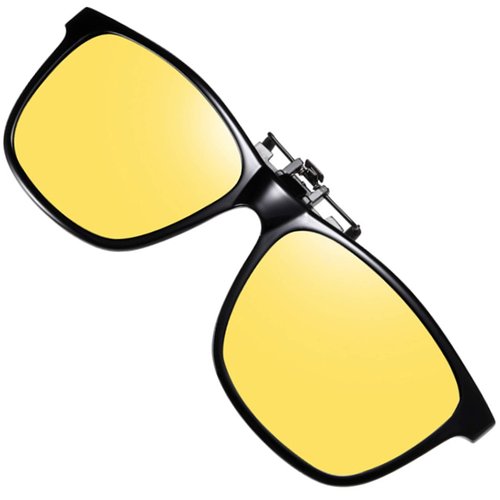 FF FRAZALA Polarized Clip-on Night Vision Glasses Anti-Glare UV Protection Driving Nighttime Driving Glasses Over Prescription Glasses (Yellow for Night Driving)