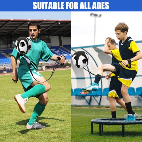 TOBWOLF Soccer Kick Trainer with Black Wrist Belt - Solo Football Practice Aid for Size 3-5 Balls