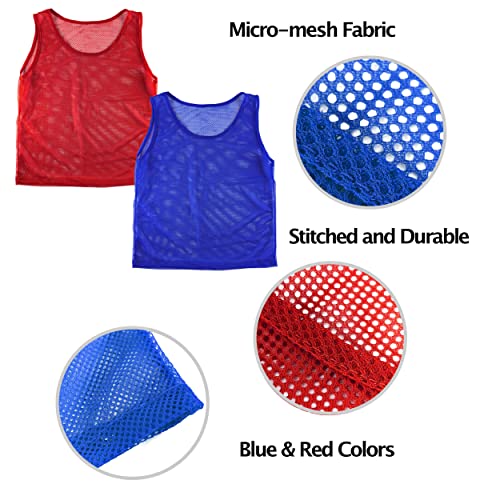 12-Pack Youth Scrimmage Vests - Lightweight Practice Jerseys