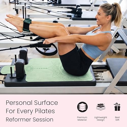 Pilates Reformer Mat with Grip Socks & Carry Bag - Mint Green