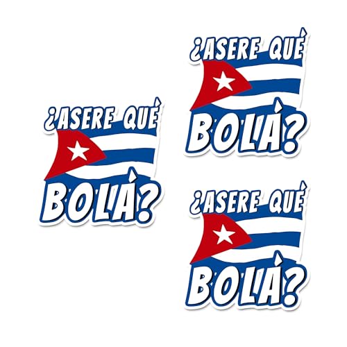 Cuban Flag Stickers - 3 Pcs Vinyl Car Decals - Blue-Red
